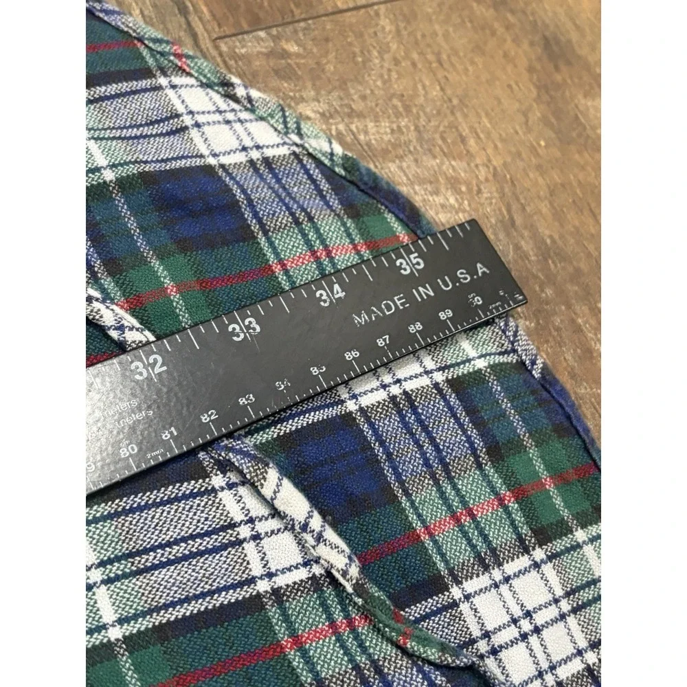 Vintage 90s‎ Polo Ralph Lauren Plaid Flannel Button Up Shirt XL Blue Green